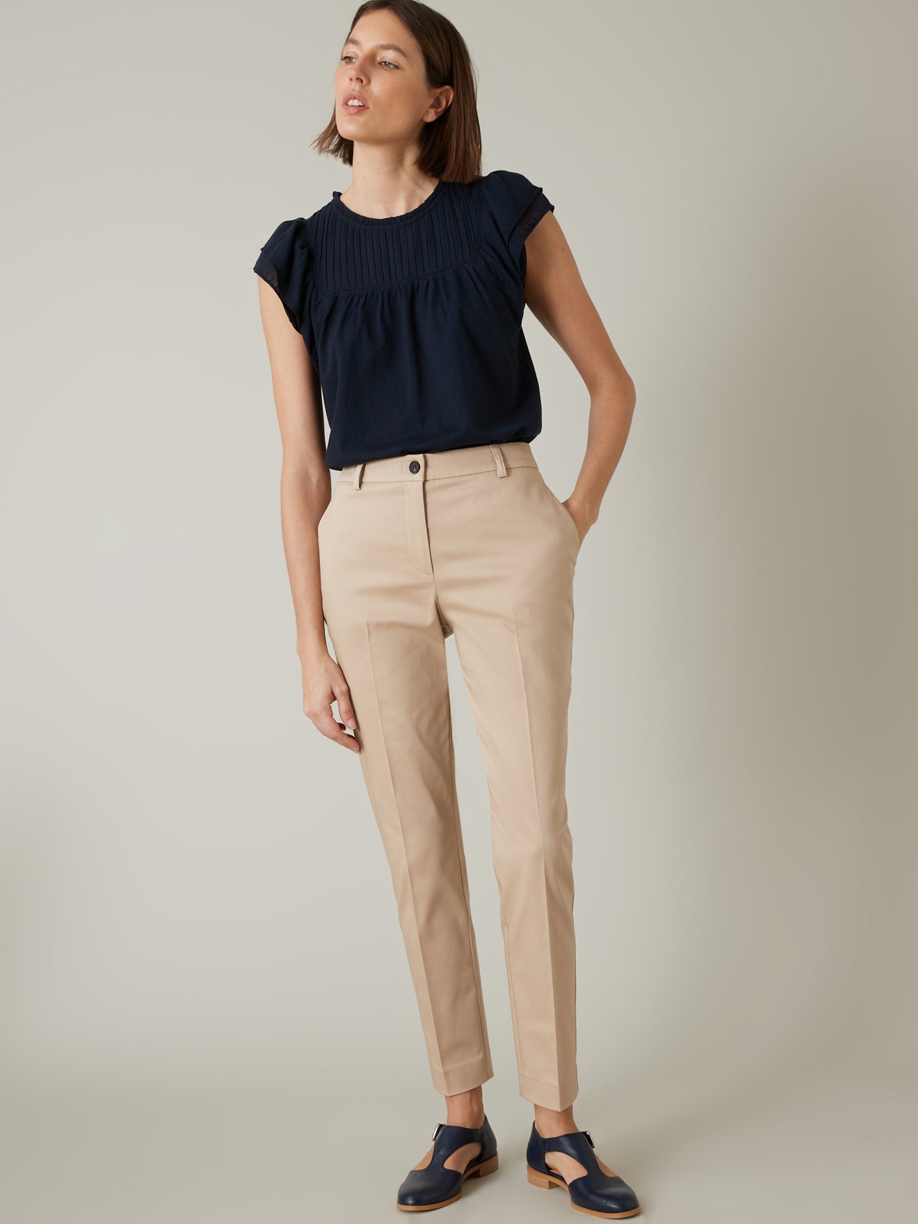 Pantalon satin de coton femme