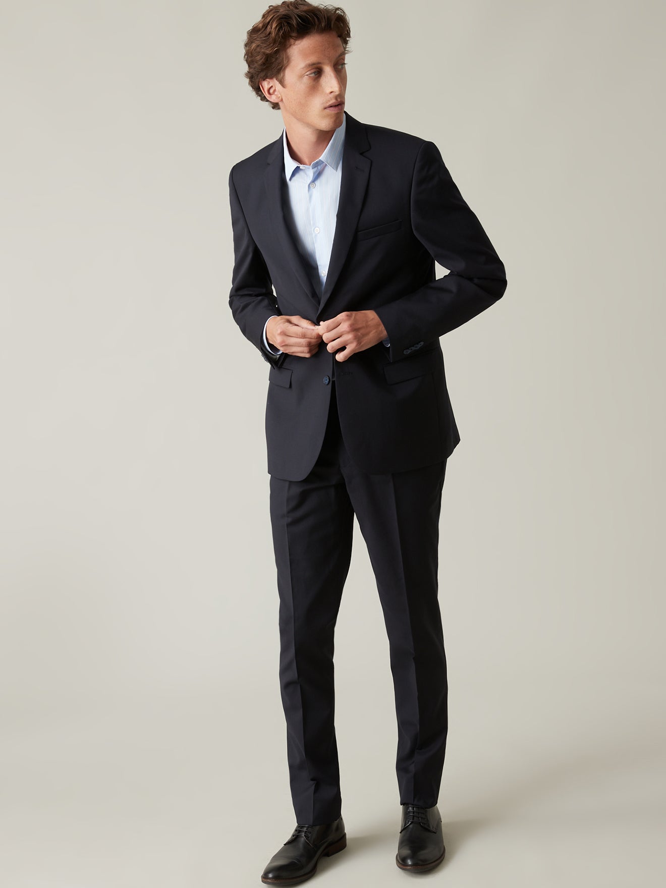 Pantalon De Costume Homme Cyrillus 100% Laine Taille 36 Bleu - Neuf Avec étiquettes, Coupe Régulière
