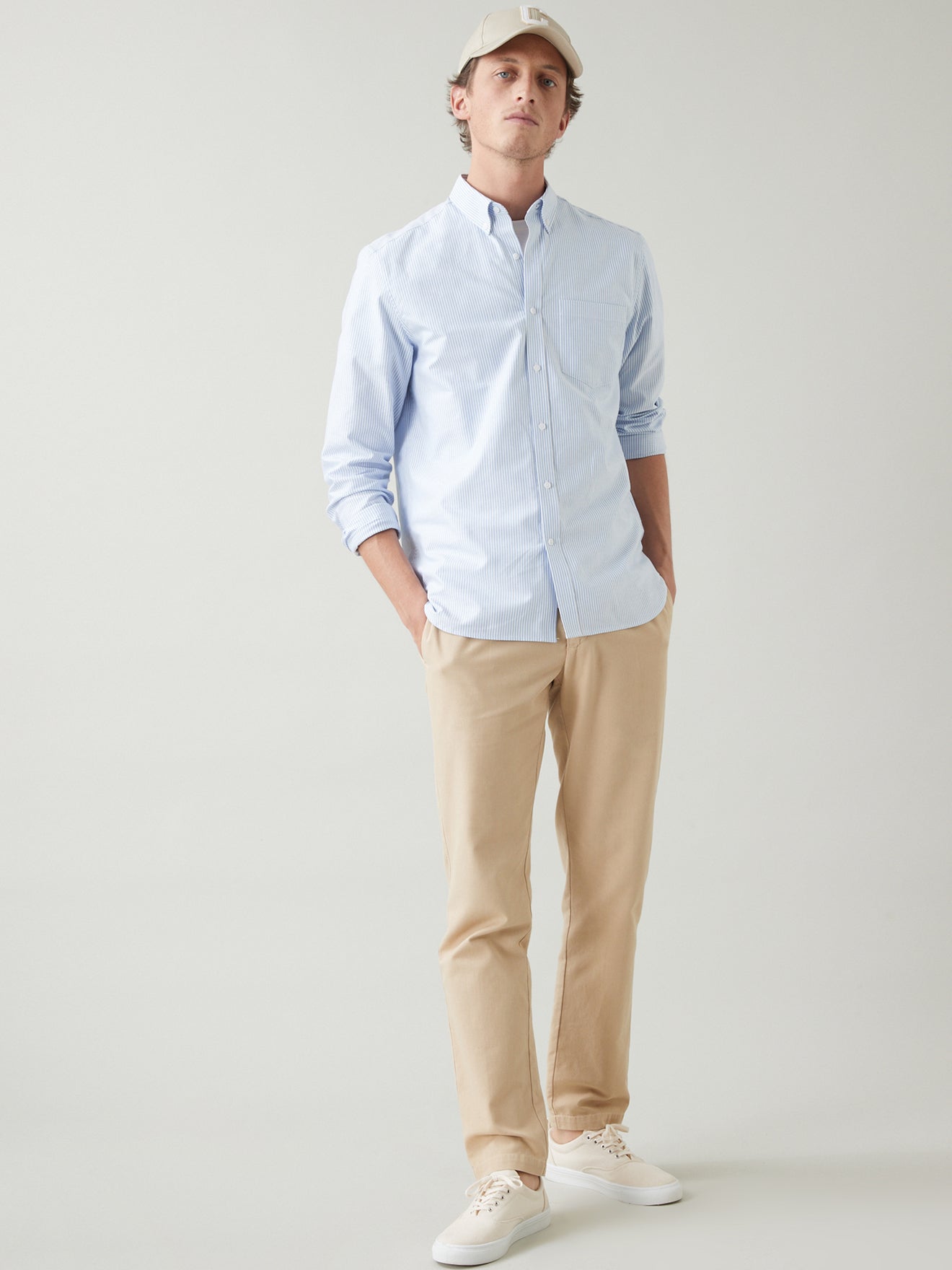 Pantalon taille élastiquée coton et lin homme