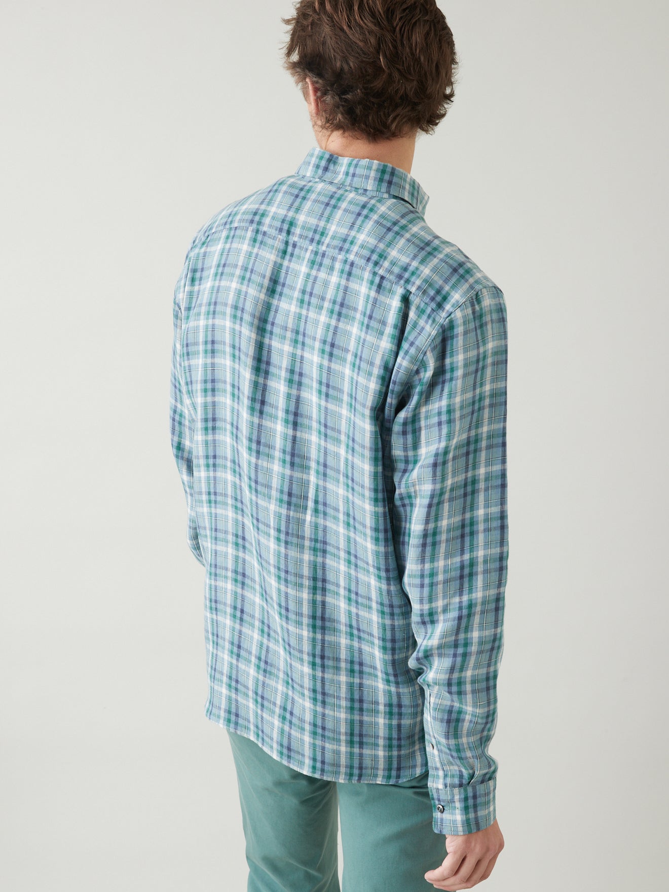 Chemise en lin Regular Fit homme carreaux