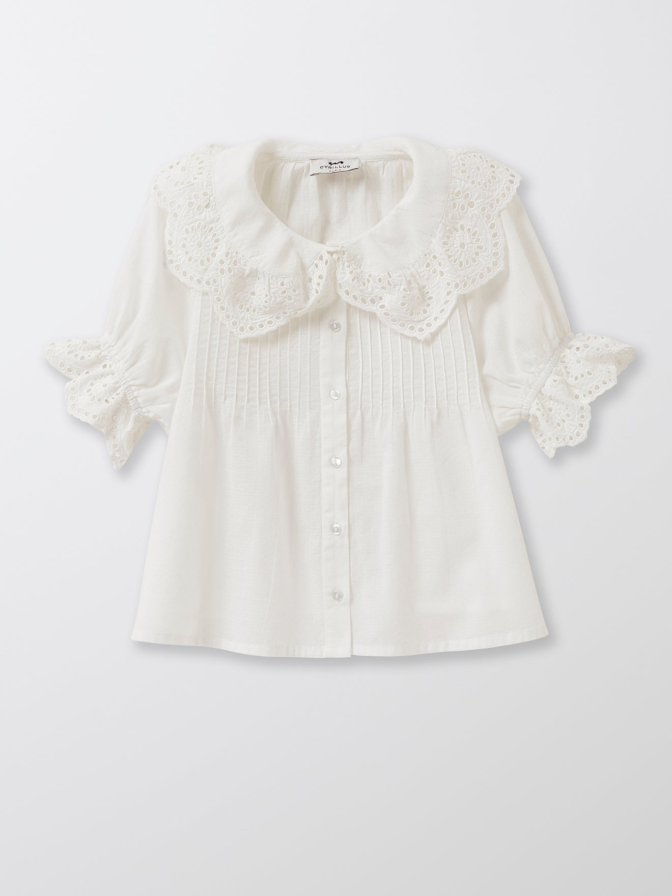 Blouse Fille avec broderie anglaise